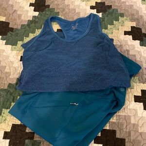 Athleta Blue Athletic Tank Top and Leggings Set Size Small